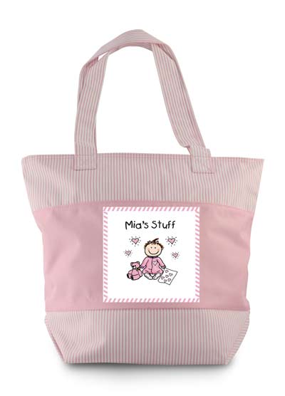 zippered tote pink